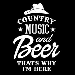 Música country y cerveza Por eso estoy aquí Svg Farmhouse Country diciendo cita Descarga digital DTG Sublimación Cricut Archivo digital PNG & SVG