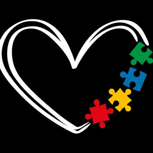 Autism Heart Svg Png, Doddle Heart Autism Puzzle Svg, Autism Clipart, Autism Awareness Digital Download Sublimation PNG & SVG Cricut File