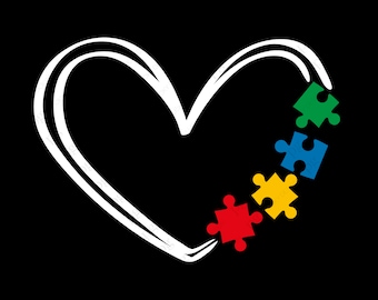 Autism Heart Svg Png, Doddle Heart Autism Puzzle Svg, Autism Clipart, Autism Awareness Digital Download Sublimation PNG & SVG Cricut File