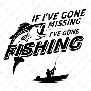 Si me he perdido, me he ido a pescar svg, Regalo para papá, Regalo amante de la pesca, Descarga digital DTG Sublimación Cricut Archivo SVG & PNG