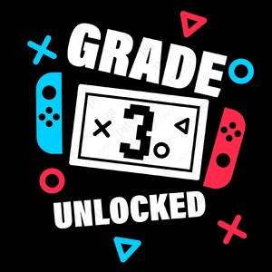 Level 3 freigeschaltet SVG, 3. Geburtstag Junge Mädchen Kinder, drei Jahre alt Gamer Geburtstag Geschenk Idee digitaler Download Sublimation PNG & SVG Cricut