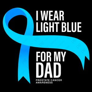 Indosso l'azzurro per mio padre Png, Consapevolezza del cancro alla prostata Png, Ombre Light Blue Ribbon Png, Cancro Png, Download digitale Sublimazione PNG