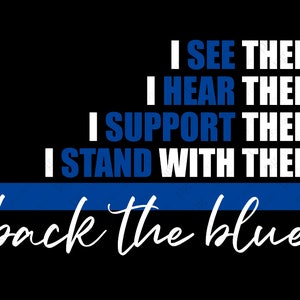 Back The Blue Svg Png, Thin Blue Line Svg, Police Svg, Support Police Svg, Police Appreciation Digital Download Sublimation PNG & SVG Cricut