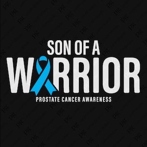 Figlio di un guerriero Svg Png, consapevolezza del cancro alla prostata Svg, nastro azzurro Svg, regalo di supporto al cancro, download di PNG e SVG per sublimazione Cricut