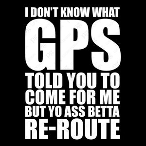 Non so cosa ti ha detto il GPS di venire a prendermi Svg Png, Divertenti adulti Umorismo Citazione sarcastica Regalo Download digitale Sublimazione Cricut SVG e PNG