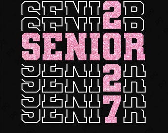 Diseño SVG PNG rosa brillante para la graduación de la promoción de 2027: Diseño universitario para la graduación de la clase de 2027 (descarga digital)