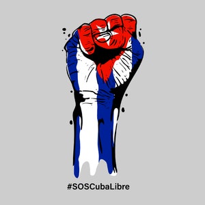 Cuba Cuban Hand Fist Power Unity Flag, #soscuba Hashtag, Free Cuban Svg, Cuban Power Digital Download DTG Sublimation Cricut File SVG & PNG