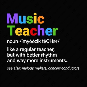 Definição de professor de música Svg PNG, Ideia engraçada de presente de agradecimento para professor de música de volta às aulas, Download digital de sublimação PNG e SVG Cricut