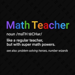 Définition de professeur de mathématiques Svg Png, rentrée des classes Svg, drôle de professeur de mathématiques appréciation idée cadeau téléchargement numérique Sublimation PNG & SVG Cricut