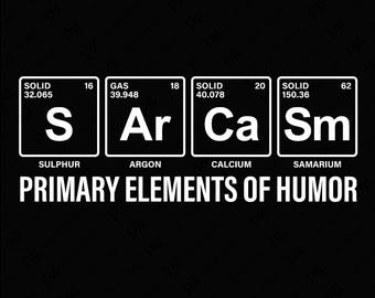 Sarcasme primaire elementen van humor Svg Png, sarcastische volwassen humor, sarcasme minnaar cadeau digitale download sublimatie ontwerpen PNG en SVG Cricut