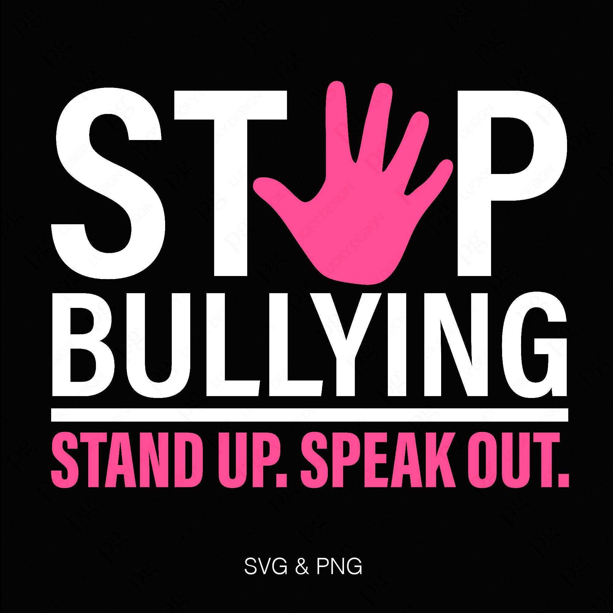 Stop Bullying Stand up Speak Out Svg Png, Anti Bullying Png, Pink Shirt ...