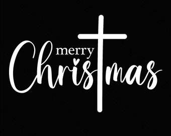 Merry Christmas Svg Png, Christian Christmas Quote Svg, Christmas Svg, Christian Cross Svg, Digital Download Sublimation PNG & SVG Cricut