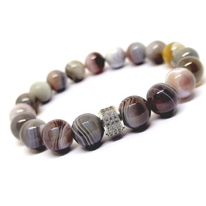 Botswana Agate Bracelet |10 mm | For Women