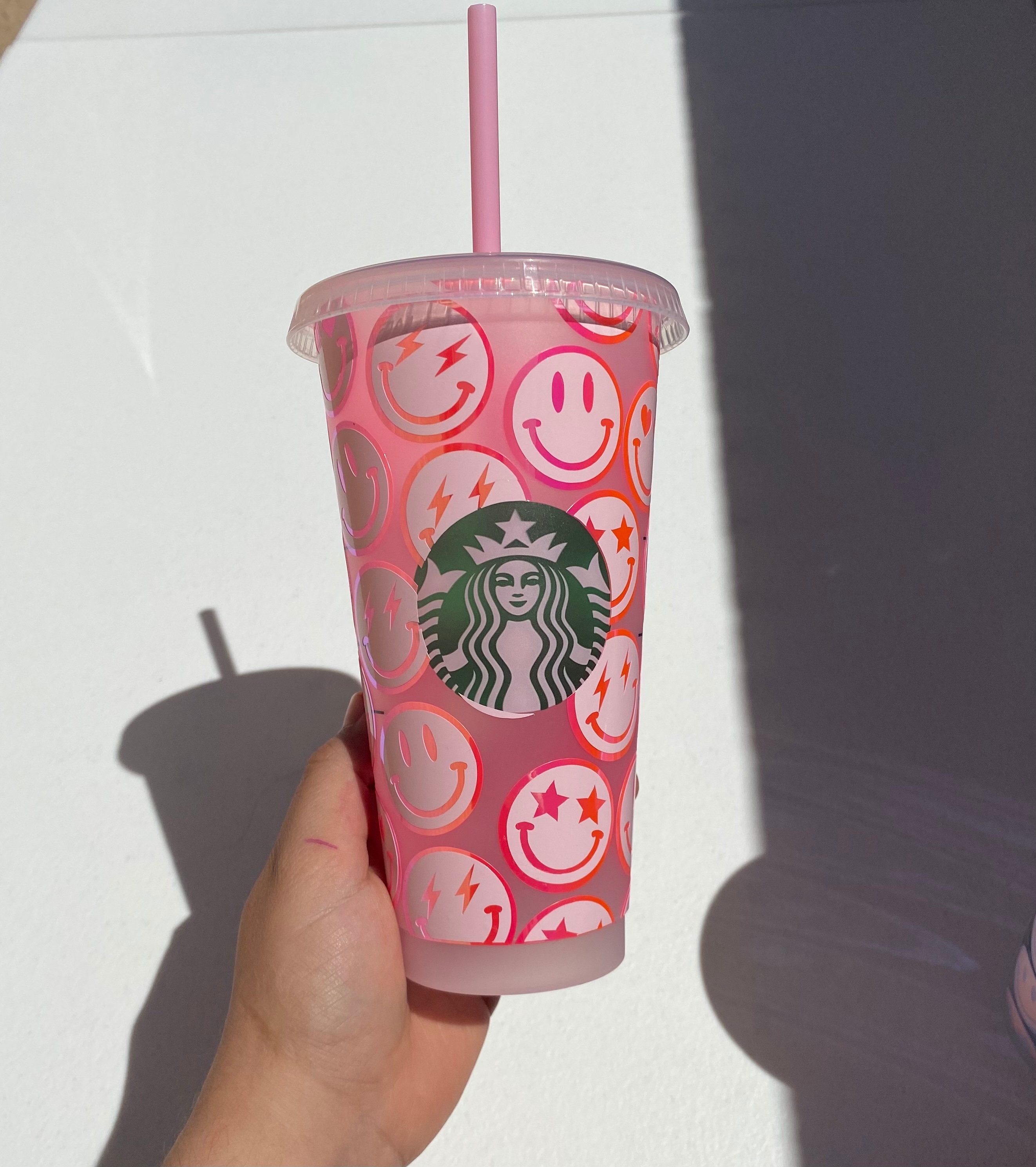 Preppy Pink and Blue Smile Cup
