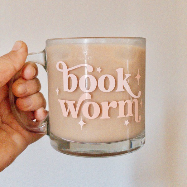 Coffee Mug | Book Lover Gift| Glass Coffee Mug | Libbey Glass Mug | Gift For Reader