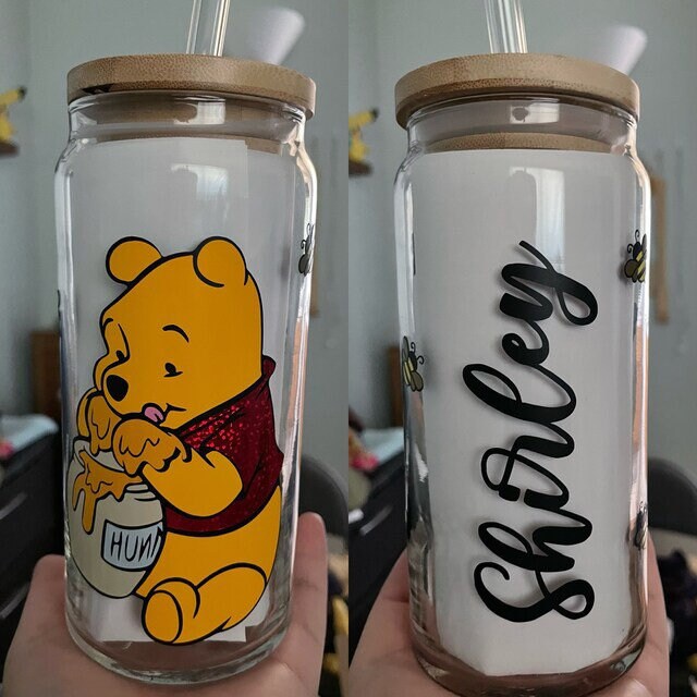 Winnie-the-Pooh 16oz Libbey Cup / Glass Can with Lid and Straw for Sale in  San Antonio, TX - OfferUp