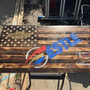 Custom Wooden American Flags | Personalized Engraved Flags | Rustic Burnt Wood Décor | Holidays, Fathers Day, and Patriotic Gifts, Wall Art