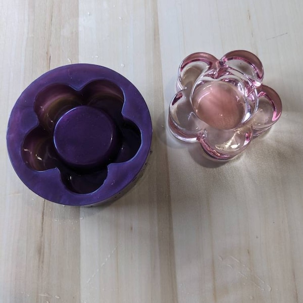 3d tealight holder silicone mold mould . Pretty flower shape