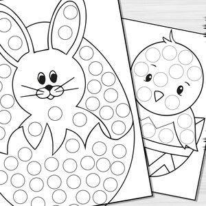 20 Printable Easter Dot Marker Coloring Pages for Kids, Easter Egg Hunt ...