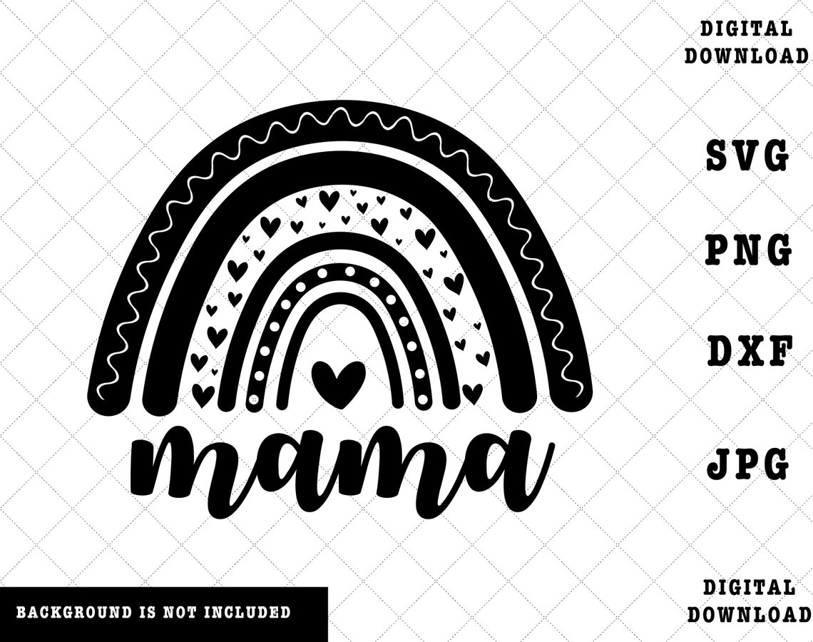 Rainbow Mama Silhouette SVG PNG DXF Jpg Sublimation Etsy
