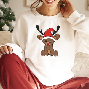 Rudolf svg - Reindeer SVG - Cute Christmas Shirt svg - Christmas Pajamas svg - Reindeer Face svg - Christmas Sweatshirt svg