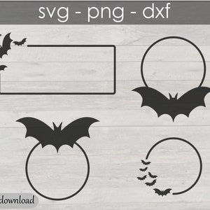 Halloween Frame SVG - Bat Frame SVG - Halloween Border svg - Halloween Monogram - Halloween Shirt Digital Download - Halloween Sublimation