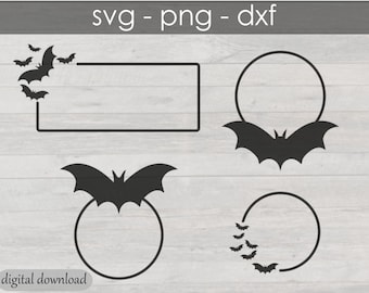 Halloween Frame SVG - Bat Frame SVG - Halloween Border svg - Halloween Monogram - Halloween Shirt Digital Download - Halloween Sublimation