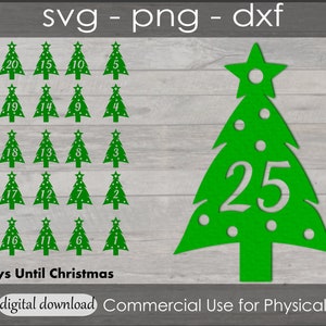 Christmas Tree Advent Calendar for kids SVG - Advent Calendar Printable - Christmas Countdown Digital File - Countdown Laser Files