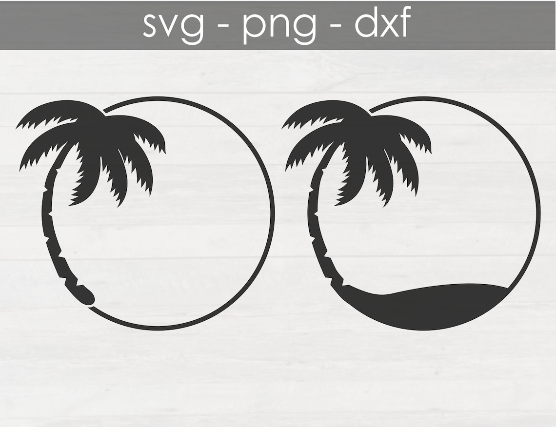 Palm Tree Circle Border SVG Round SVG Design Cricut - Etsy Hong Kong