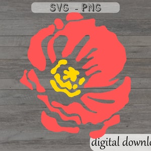 Poppy Petals Svg - Pas de conception de fleur de contour - fichier coupé pour cricut