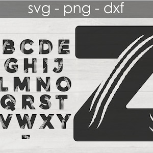 Könnte beinhalten: Schwarz-weiße Buchstaben des Alphabets mit einem Krallenmuster. Der Buchstabe Z ist ebenfalls mit dem gleichen Krallenmuster dargestellt.