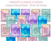 PRINTABLE MINDFULNESS CARDS, Mindfulness Gift, Daily Mindfulness, Mindfulness Activities, Mindfulness Printable, Self Care Cards