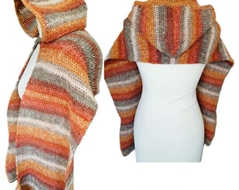 Crochet Hooded Scarf Pattern, Crochet Scarf, Hooded Scarf, Beginner Crochet Scarf, Pocket Scarf Pattern
