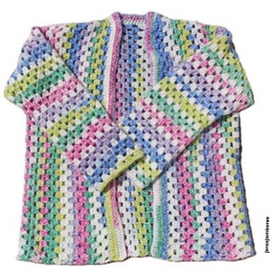 Granny Stitch Crochet Cardigan Pattern, Cardigan Crochet Pattern, Beginner Friendly Crochet Pattern, Colorful Crochet Cardigan Pattern
