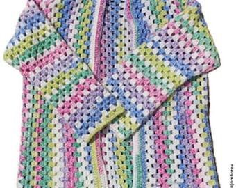 Granny Stitch Crochet Cardigan Pattern, Cardigan Crochet Pattern, Beginner Friendly Crochet Pattern, Colorful Crochet Cardigan Pattern