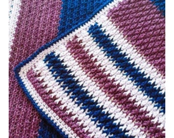 Stripe Crochet Blanket Pattern, Easy Crochet Blanket Pattern, Crochet Pattern Afghan, Colourful Crochet Blanket Pattern, Alpine Stitch