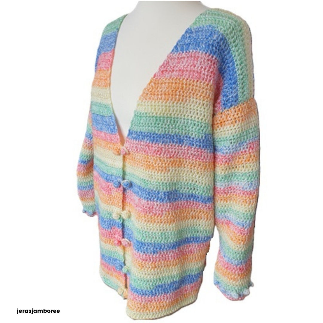 Hand Crochet Cardigan - Striped main image 1