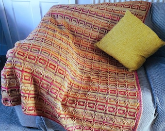 Crochet Blanket Pattern Amberlight, Mosaic Crochet Blanket, Crochet Blanket Throw