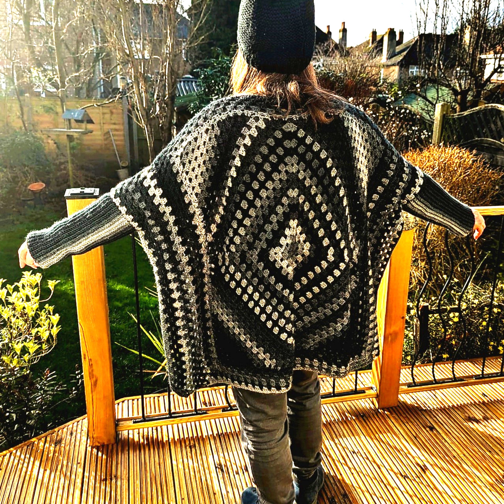 Poncho With Sleeves Crochet Pattern Crochet Poncho Pattern Granny