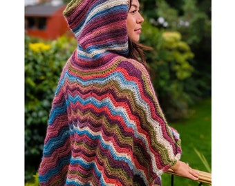 Hooded Poncho Crochet Pattern, Crochet Poncho Pattern, Easy Crochet Pattern,  Crochet Poncho Pattern for Women, Digital Crochet Pattern