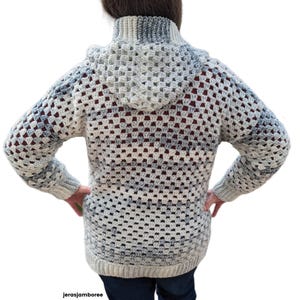 Granny Stitch Cardigan Crochet Pattern, Crochet Cardigan with Hood Pattern, Seamless Crochet Cardigan, Crochet Cardigan Pattern