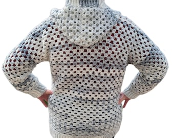 Granny Stitch Cardigan Crochet Pattern, Crochet Cardigan with Hood Pattern, Seamless Crochet Cardigan, Crochet Cardigan Pattern