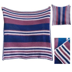 Stripe Crochet Blanket Pattern, Easy Crochet Blanket Pattern, Crochet Pattern Afghan, Colourful Crochet Blanket Pattern, Alpine Stitch image 3