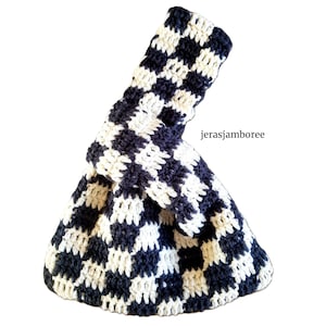 CROCHET BAG PATTERN, Crochet Pattern, Japanese Knot Bag, Crochet Checkered Bag, Handbag Crochet, Checkerboard Bag Pattern