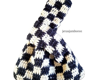 CROCHET BAG PATTERN, Crochet Pattern, Japanese Knot Bag, Crochet Checkered Bag, Handbag Crochet, Checkerboard Bag Pattern