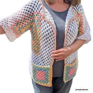 Crochet Cardigan Pattern, Hexagon Granny Square Cardigan, Crochet Hexagon Cardigan Pattern, Granny Square Cardigan Pattern