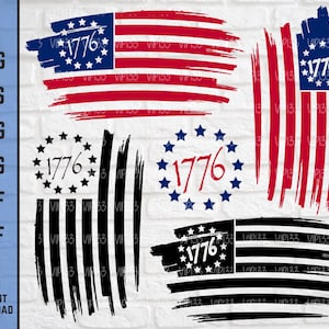 13 Star Flag SVG Bundle | 1776 Betsy Ross American Flag svg | American Since 1776 | Independence Day July 4th | Digital File Commercial Use