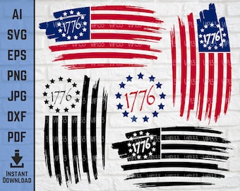 13 Star Flag SVG Bundle | 1776 Betsy Ross American Flag svg | American Since 1776 | Independence Day July 4th | Digital File Commercial Use