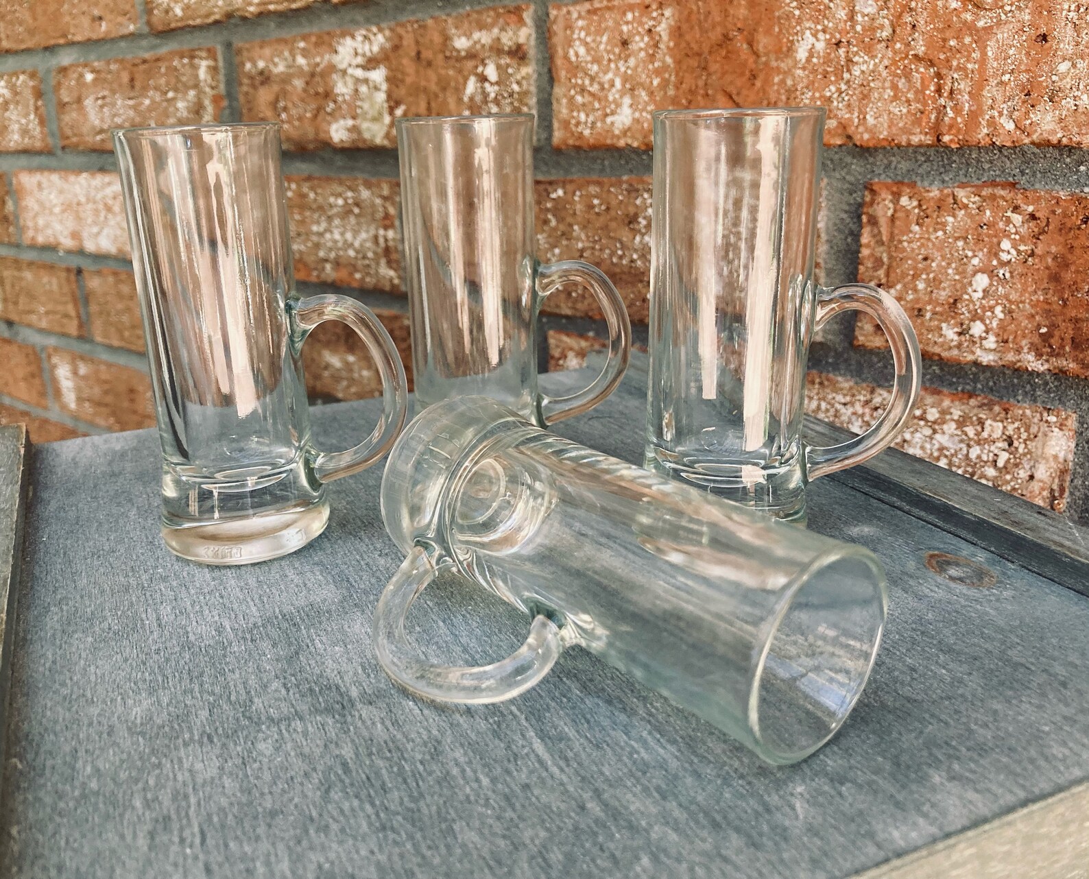 VINTAGE Tall Shot Glasses with Mug Handles Barware Liquor Etsy