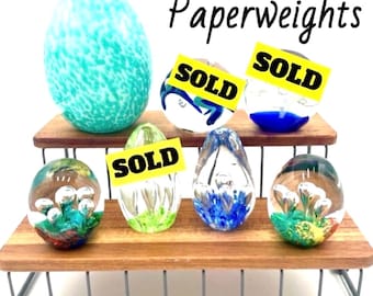 KIES Vintage geblazen glazen presse-papier - Retro Art Glazen bol, Home Office Decor; Afstudeercadeau